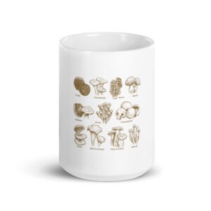 Mushroom White glossy mug