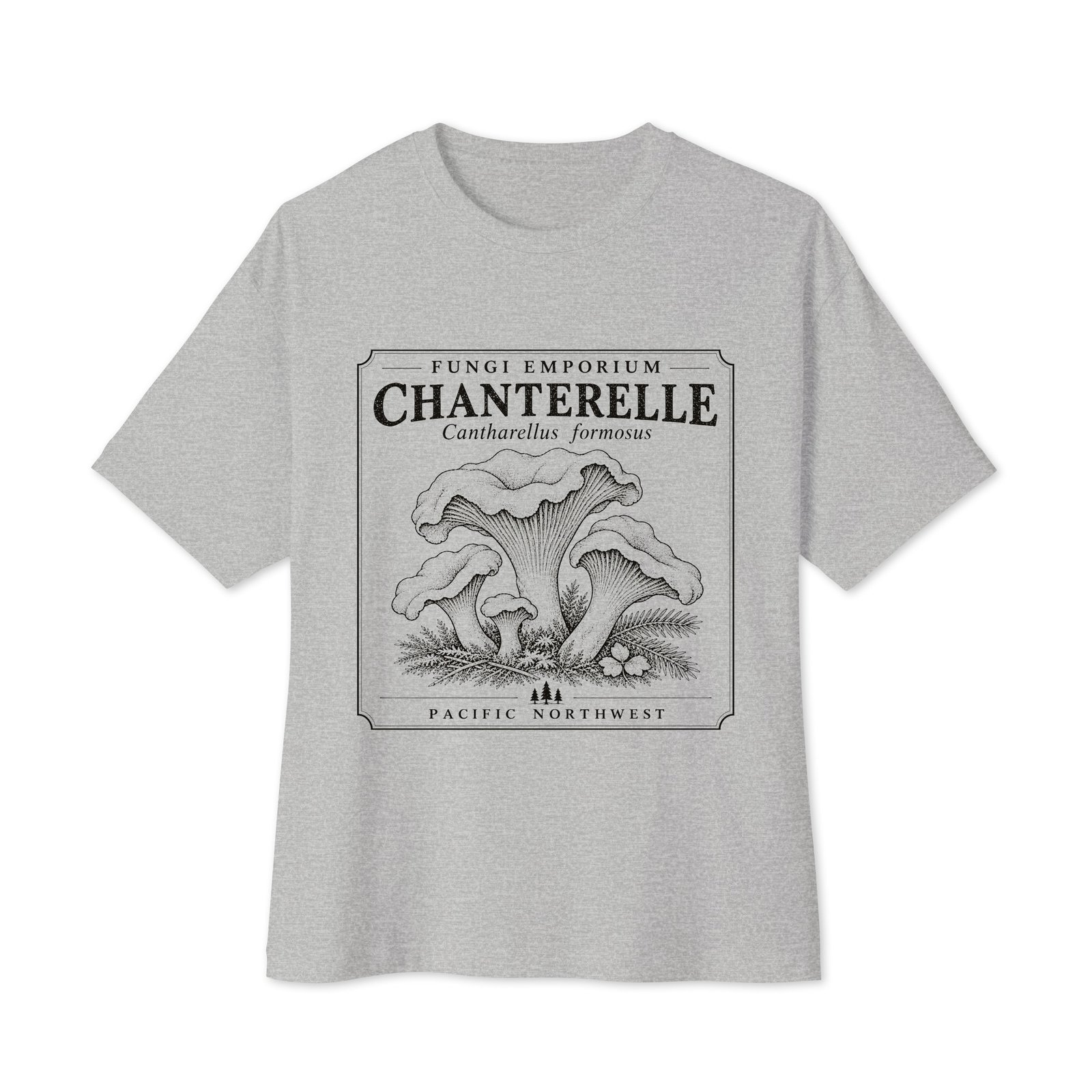 Chanterelle Mushroom Unisex oversized boxy tee
