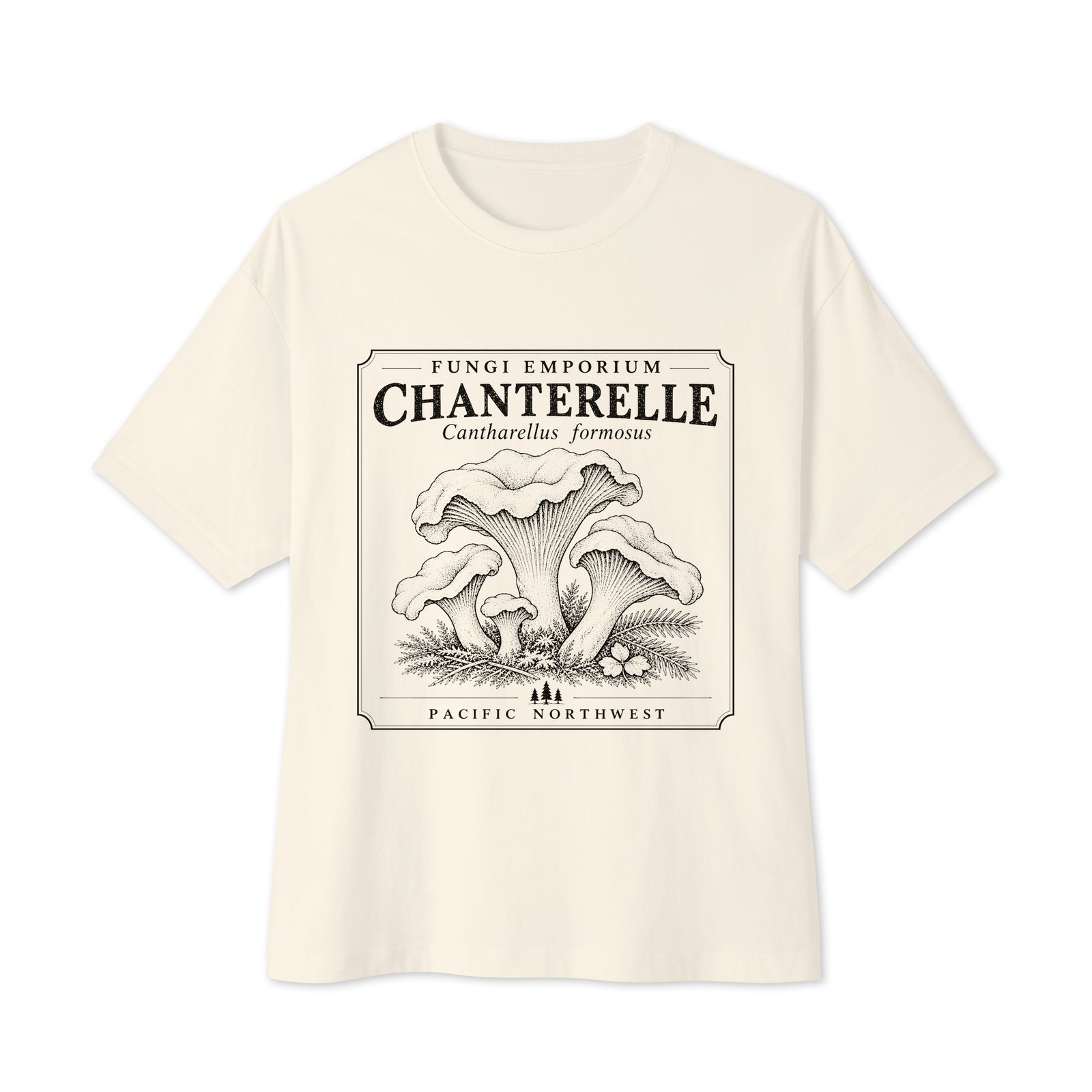 Chanterelle Mushroom Unisex oversized boxy tee - Image 3